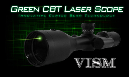 VISM 3-9X42 Red Center Beam Rifle Scope with Green laser Mil-Dot